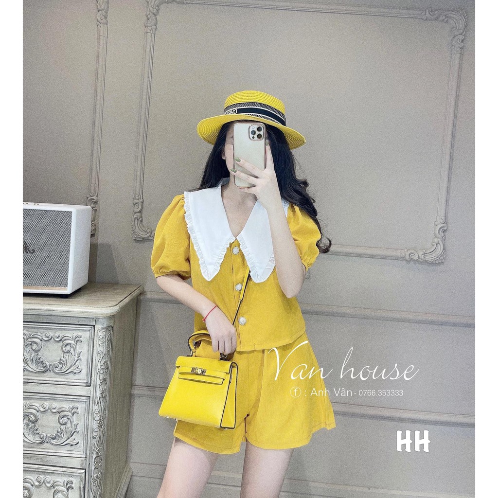 [Mã FAXANH245 giảm 10K đơn 50K] Set Đũi Cổ Bèo Cúc Ngọc Cao Cấp | BigBuy360 - bigbuy360.vn