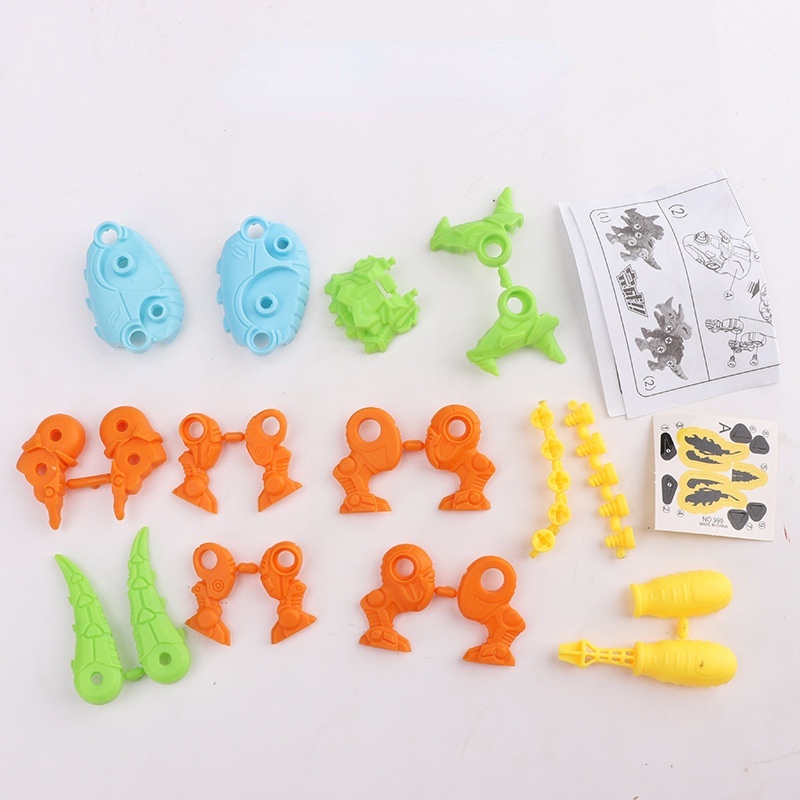 Set đồ chơi lắp ráp hình khủng long có ốc vít hỗ trợ giáo dục sớm vui nhộn dành cho các bé