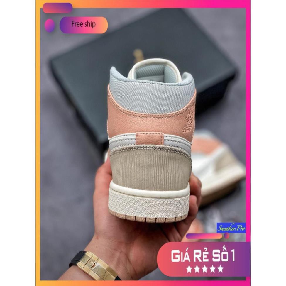 Giày thể thao cao cổ AIR Jordan 1 Mid Milan năng động êm nhẹ dành cho nữ