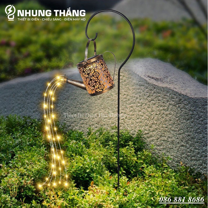Bình Nước Tưới Cây Nghệ Thuật MT-157 Gắn Dây Đèn LED - Sử Dụng Năng Lượng Mặt Trời - Chống Nước IP65 - Bảo Hành 12 Tháng
