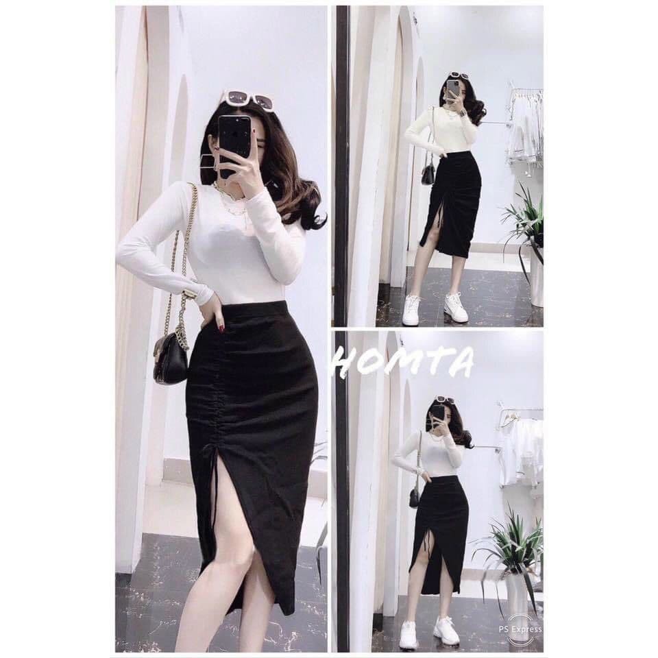 Sale Chân váy midi tạo dáng ôm mông quả đào, xẻ đùi rút dây sexy 12C38B1 Sale | BigBuy360 - bigbuy360.vn
