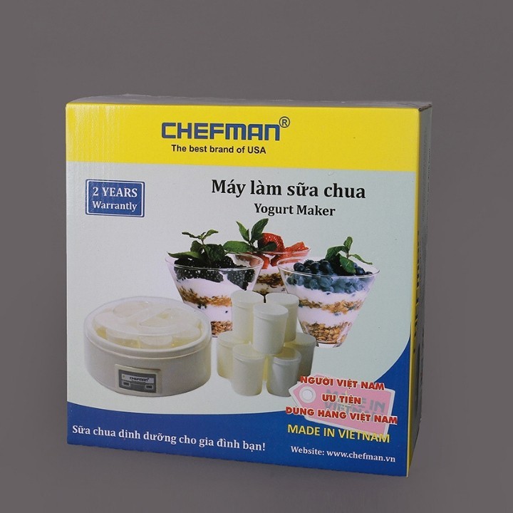 Máy Làm Sữa Chua 8 Cốc Nhựa Chefman CM-302N Gia Dụng Thông Minh