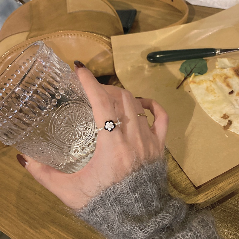 Nhẫn Đeo Tay Đính Ngọc Trai Hình Hoa Phong Cách Hàn Quốc Cho Nữ