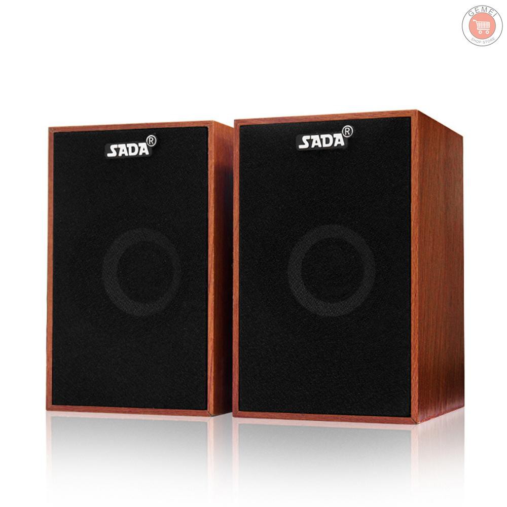 Loa thung subwoofer SADA V-160 có dây USB bằng gỗ âm thanh bass stereo dành cho máy vi tính