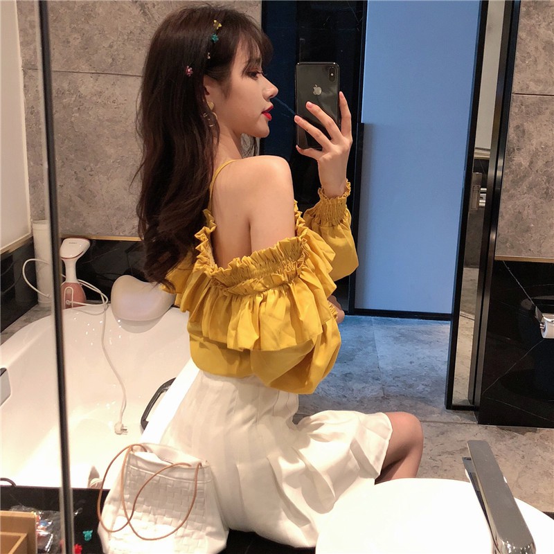 Áo sơ mi nữ trễ vai Emilyshop ulzzang