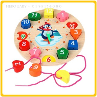 Đồng Hồ Xâu Hạt - Đồ Chơi Gỗ Cho Bé