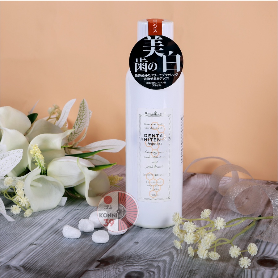 Nước súc miệng Propolinse màu trắng 600ml Nhật Bản, nước xúc miệng trắng răng Nhật Bản - Konni39