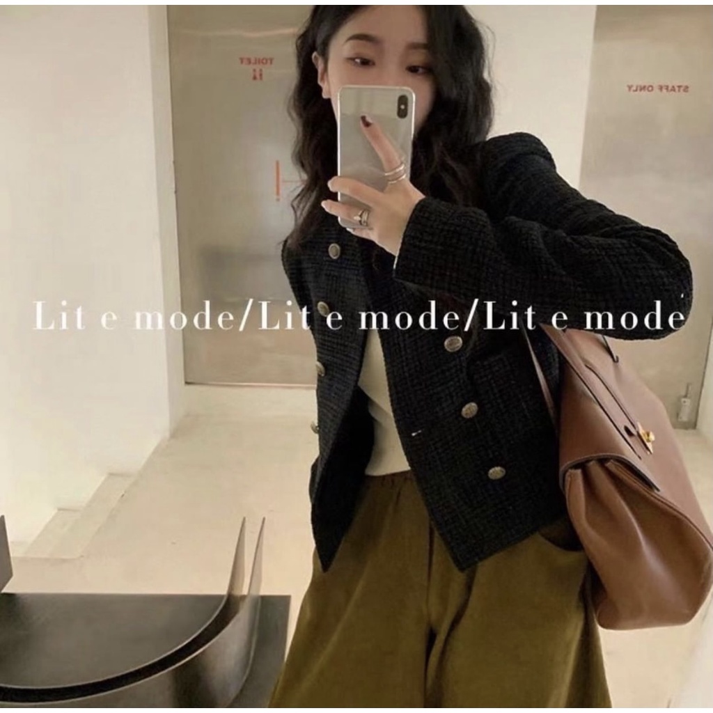 Áo blazer vải tweed sang chảnh