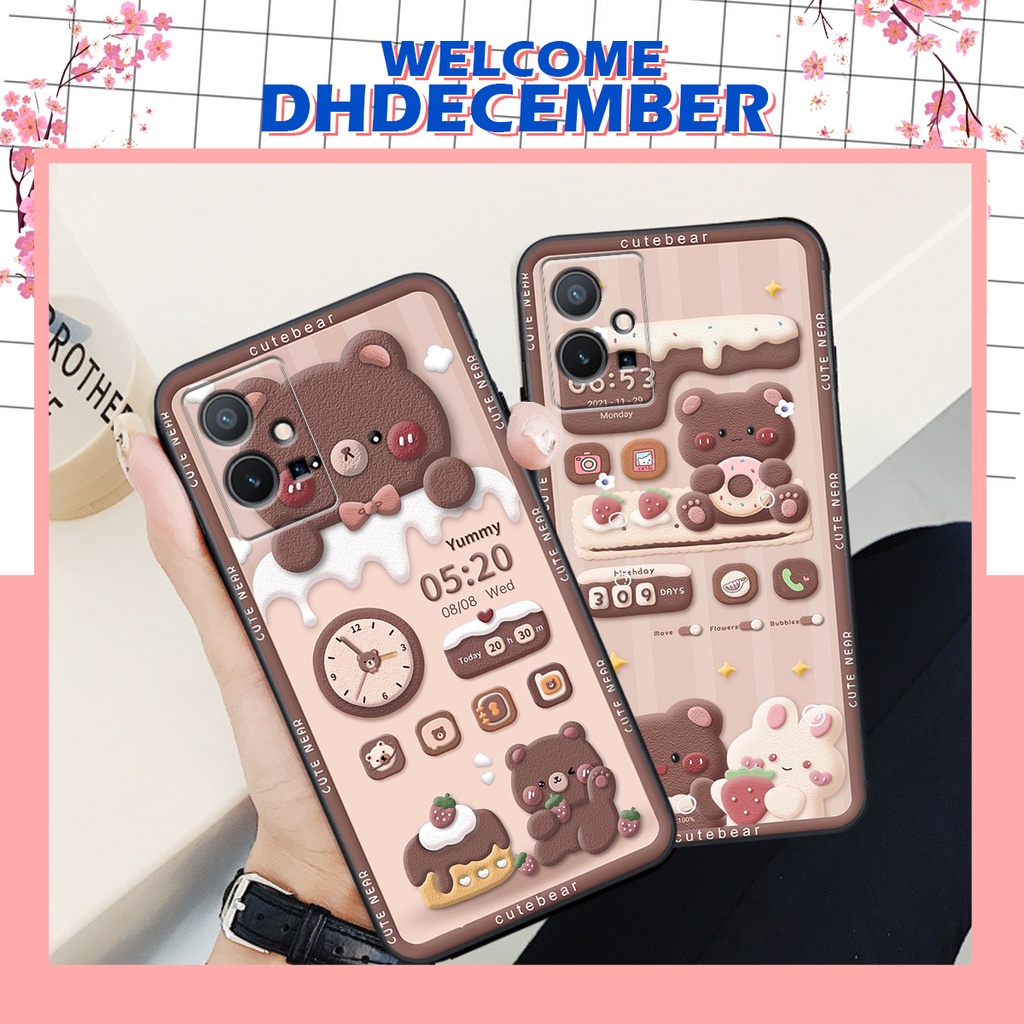 Ốp lưng Vivo Y55 5G - BẢO VỆ CAMERA in hình 3D GẤU HỒNG-GẤU BE3R -XINH XẺO CỰC ĐẸP