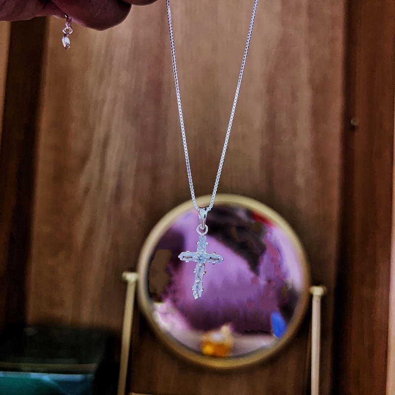 Dây chuyền thánh giá đá pha lê bạc DaLiA Jewelry vòng cổ bạc chữ thập đẹp bạc thật 925