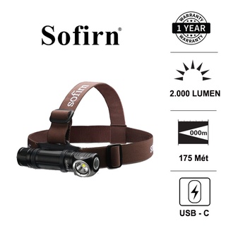 Đèn pin đội đầu SOFIRN HS40 độ sáng 2000 lumen xa 175m LED SST40 pin 18650 (kèm theo) sạc Type-C