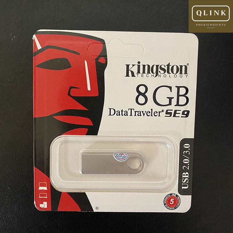 USB Kingston SE9 3.1/3.0/2.0 64Gb/32Gb/16Gb/8Gb  Nhỏ Gọn Có Vỏ Kim Loại Chống Nước Độ Đền Cao