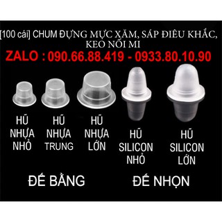 [100 cái] Chum đựng mực xăm, sáp điêu khắc, keo nối mi