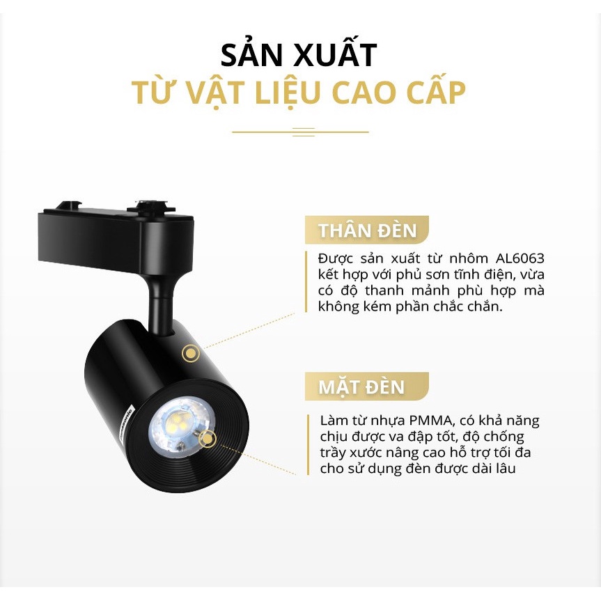 Đèn Rọi ray Panasonic, Đèn chiếu điểm Spotlight Công suất 7W Loại Gắn thanh ray và Loại Gắn trần màu trắng, đen