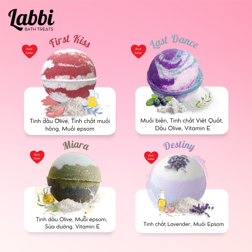 TỔNG HỢP [Labbi] Bath bomb / Viên sủi bồn tắm / Bom tắm