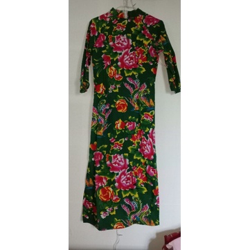 ÁO DÀI TRUYỀN THỐNG DÁNG ôm MÀU XANH LÁ HOẠ TIẾT CÔNG