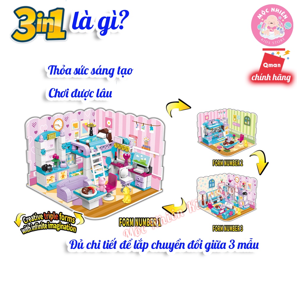 Đồ chơi lắp ráp xếp hình Qman 4801 - Phòng của bé gái  - Dành cho bé từ 6 tuổi
