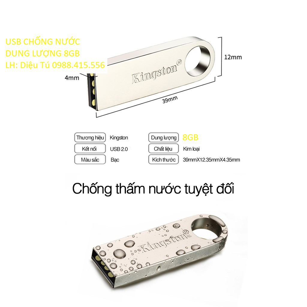 USB Kingston 64GB 32GB 16GB 8GB Chống Nước - Tem FPT - Bảo Hành 12 Tháng