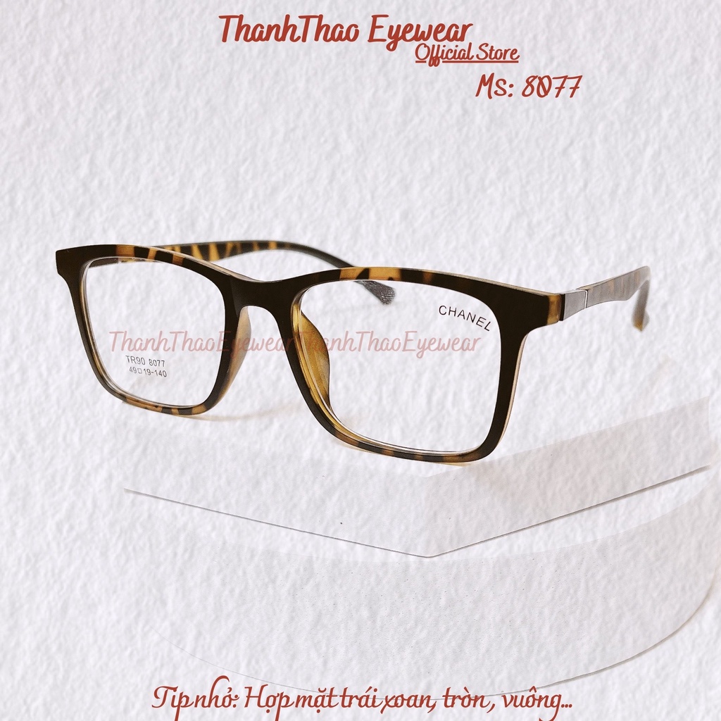 Gọng Kính Cận Nam, Kính Mắt THANHTHAO EYEWEAR Nhựa Dẻo Mắt Vuông Cơ Bản V8077