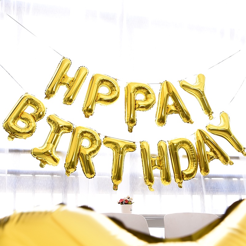 1 Set Bong Bóng Chữ Happy Birthday Màu Pastel Trang Trí Tiệc Sinh Nhật Trẻ Em