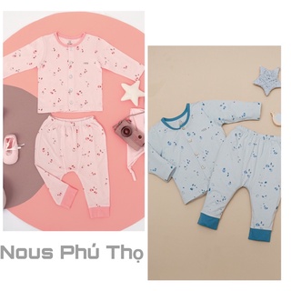 Bộ Nous cài thẳng dài thường hồng đào, xanh lơ nhạt