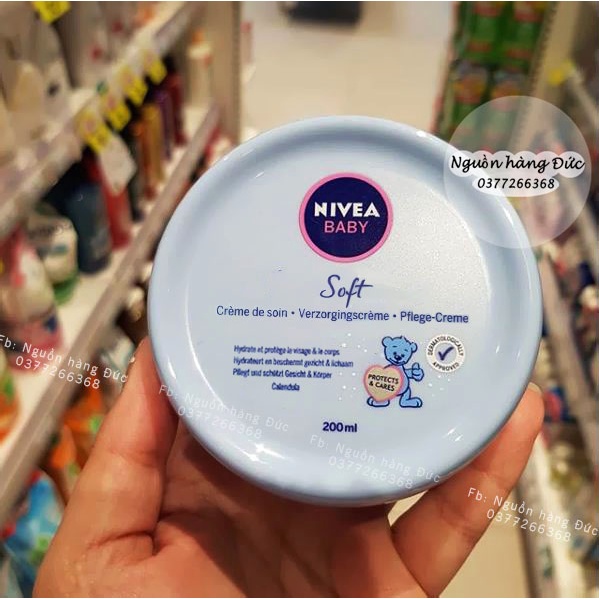 Kem dưỡng da Nivea baby Soft Chuẩn Đức cho bé sơ sinh và trẻ em, dưỡng ẩm chống nẻ- Nguồn hàng Đức