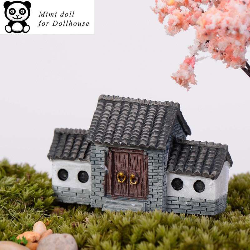 Ngôi nhà 3 gian trang trí nhà búp bê tiểu cảnh dài 4.5 cm Minidoll