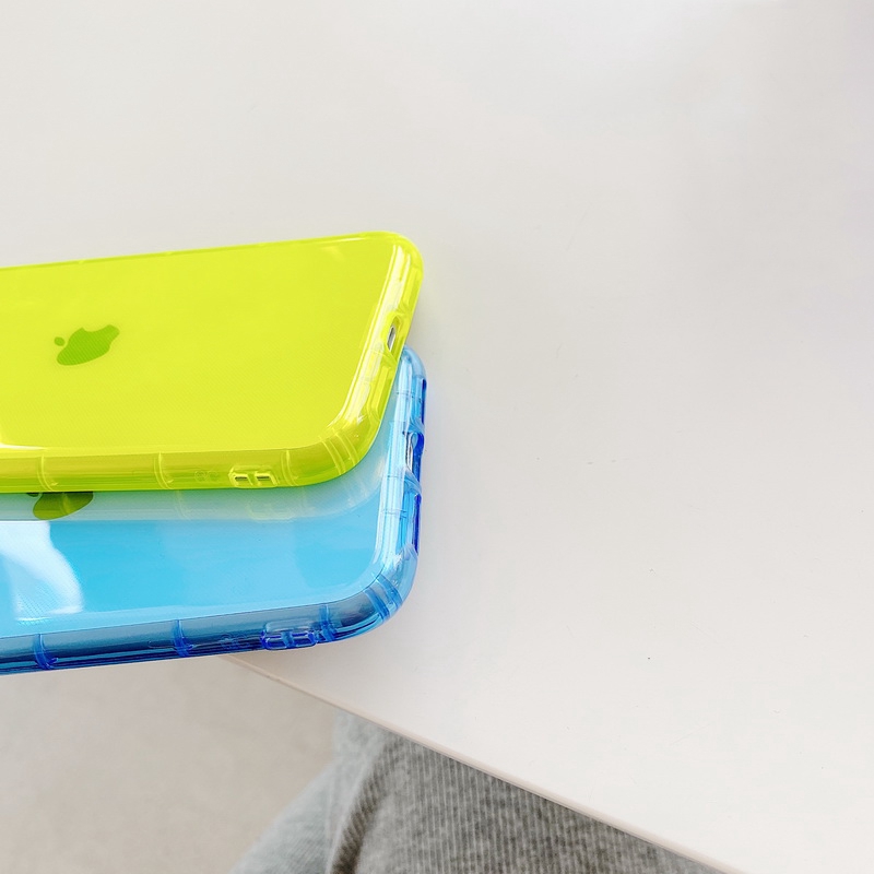 Ốp điện thoại cao su mềm trong suốt siêu mỏng màu sắc trơn màu phản quang dành choiPhone 11 Pro Max XS XR X 7 8