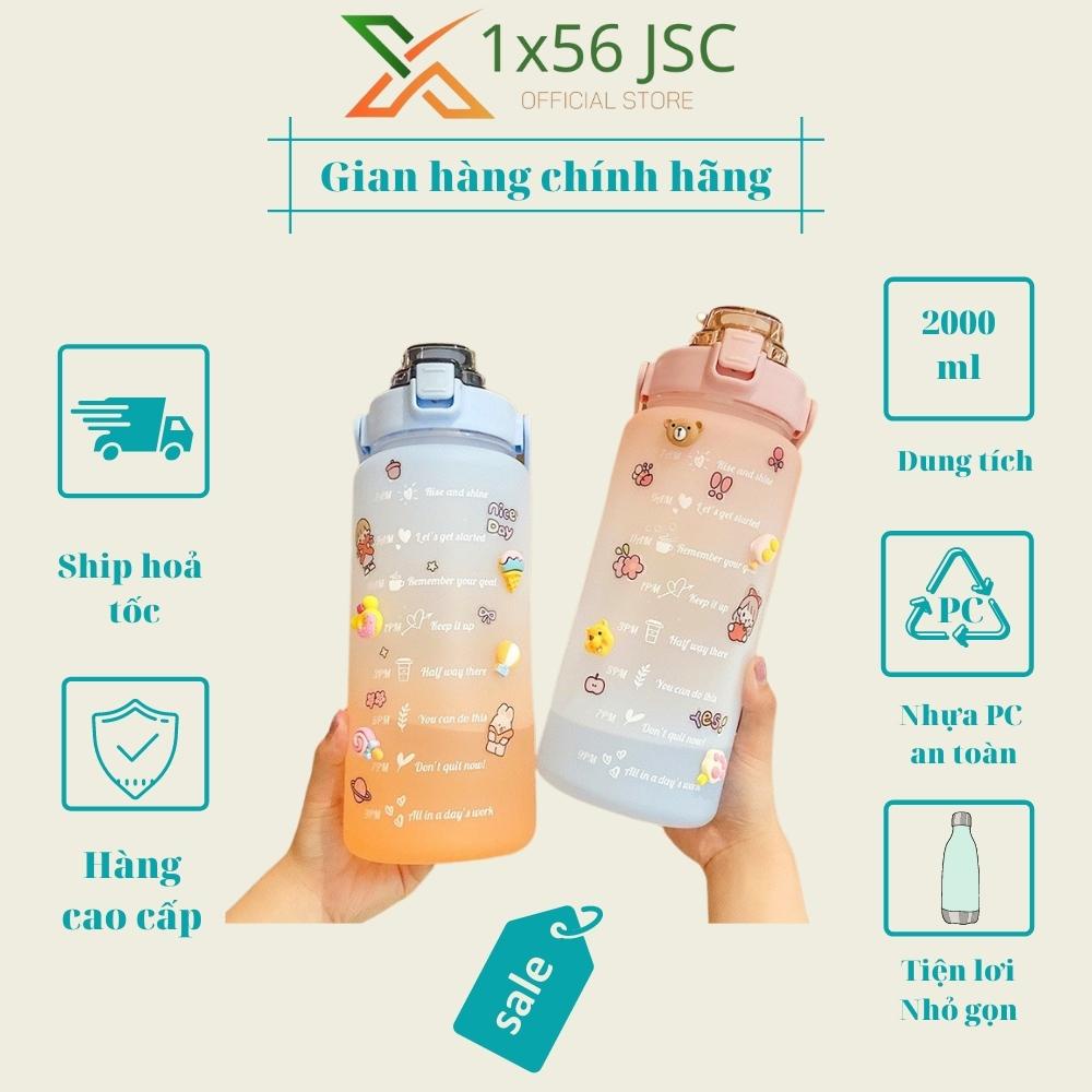 Bình Đựng Nước 2L Có Vạch Báo Giờ Uống Nước