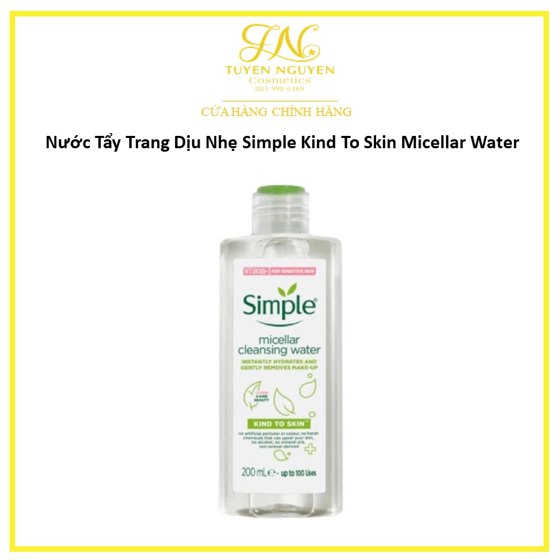 Nước Tẩy Trang Dịu Nhẹ Simple Kind To Skin Micellar Water 200ml