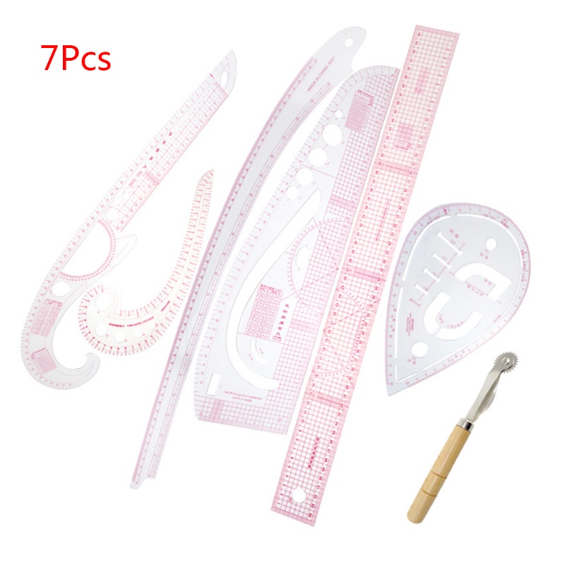 Wer Set 7 Thước Cong Họa Tiết Thời Trang Kiểu Pháp Cho Thợ May