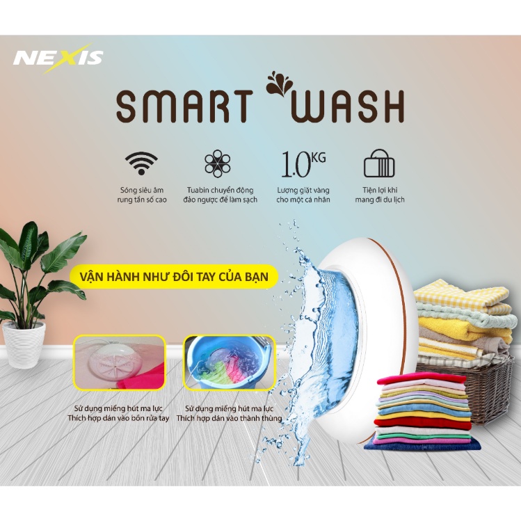 Máy giặt thông minh mini Smart Wash + Đèn bắt muỗi diệt côn trùng thông minh UV LED Nexis