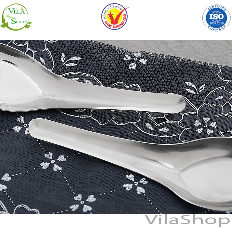 Thìa Inox, Muỗng Ăn Phở Inox Cán Trơn Dài 15.3 cm Chính Hãng Việt Nhật Sản Xuất Trong Nước