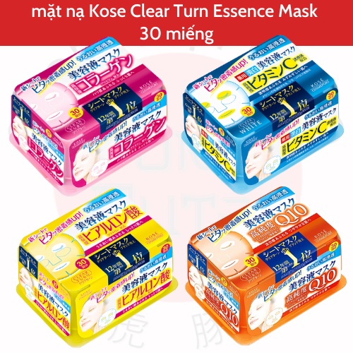Mặt nạ dưỡng da Kose Clear Turn Essence Mask 30 miếng