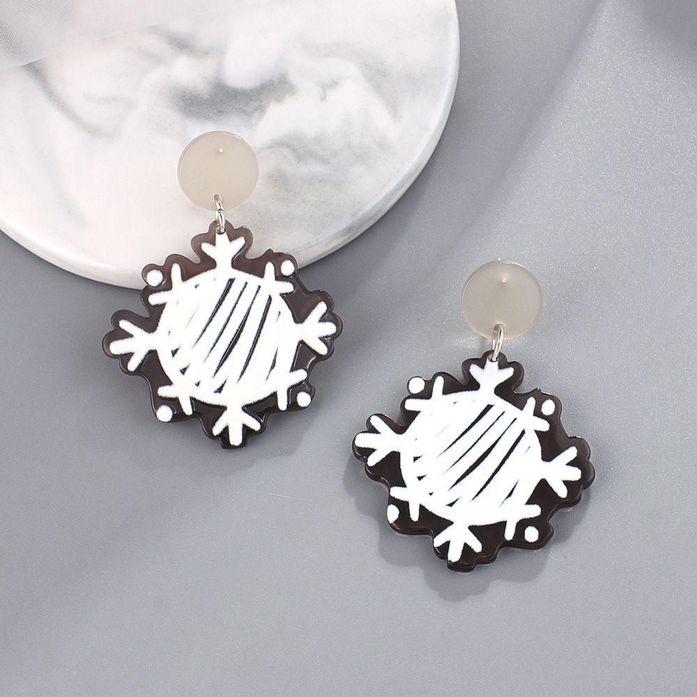 Bông Tai Acrylic Hình Người Tuyết Chuông Giáng Sinh Cho Nữ