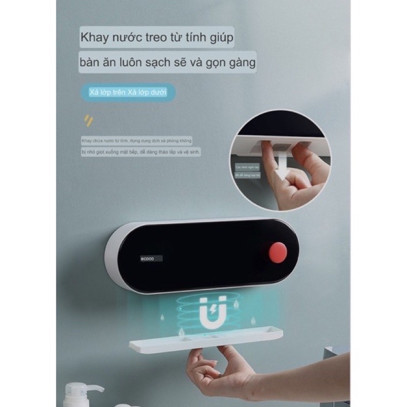 Hộp đựng xà phòng ECOCO nắp lật không khoan tường | Kệ để đồ, khay, đĩa đựng xà phòng thông minh đa năng mẫu mới