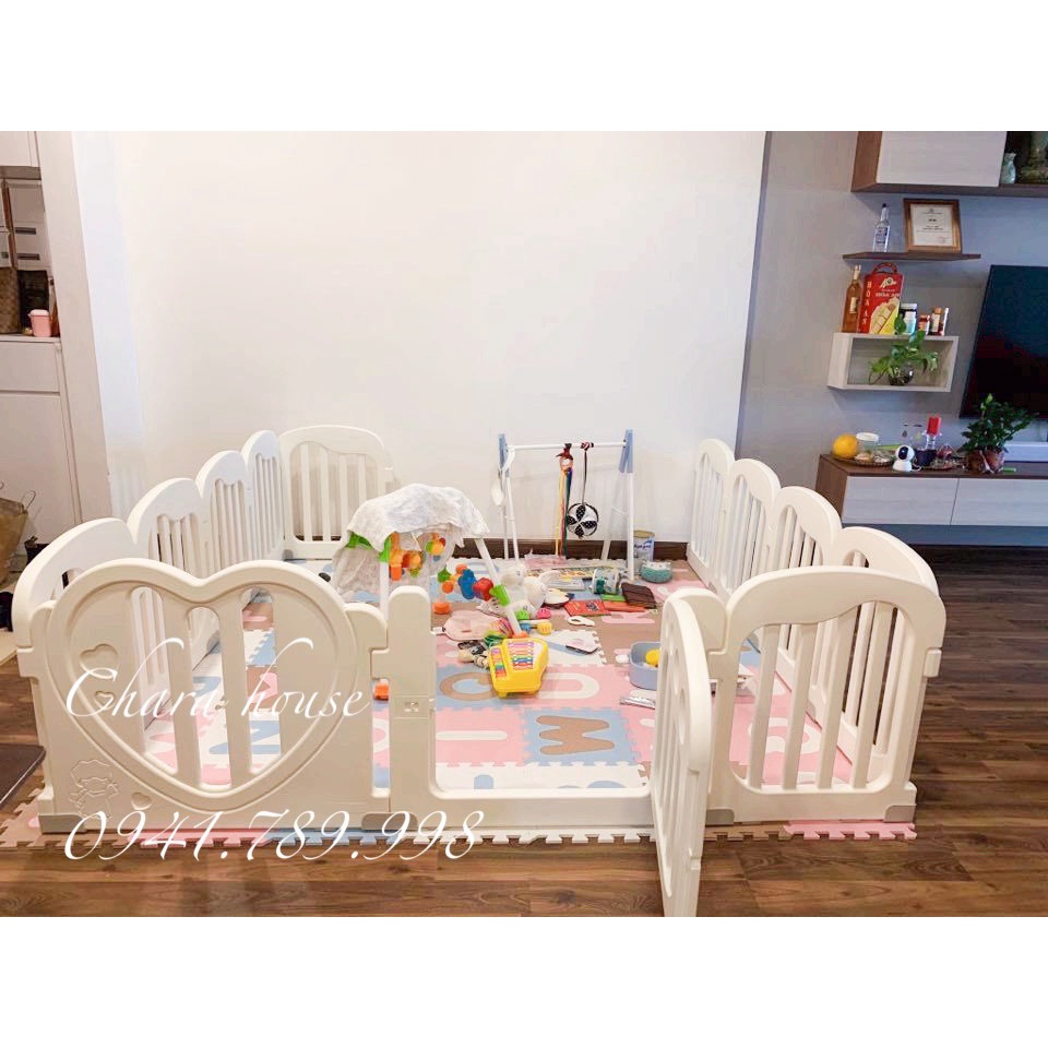 Quây nhựa Baby Heart cao cấp,tiện lợi và chắc chắn-Màu Trắng