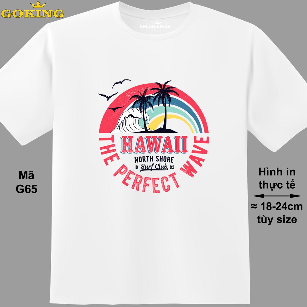 HAWAII, mã G65. Áo thun thoát nhiệt Nhật Bản GOKING. Áo phông du lịch đẹp, form unisex cho nam nữ, cặp đôi, đội nhóm
