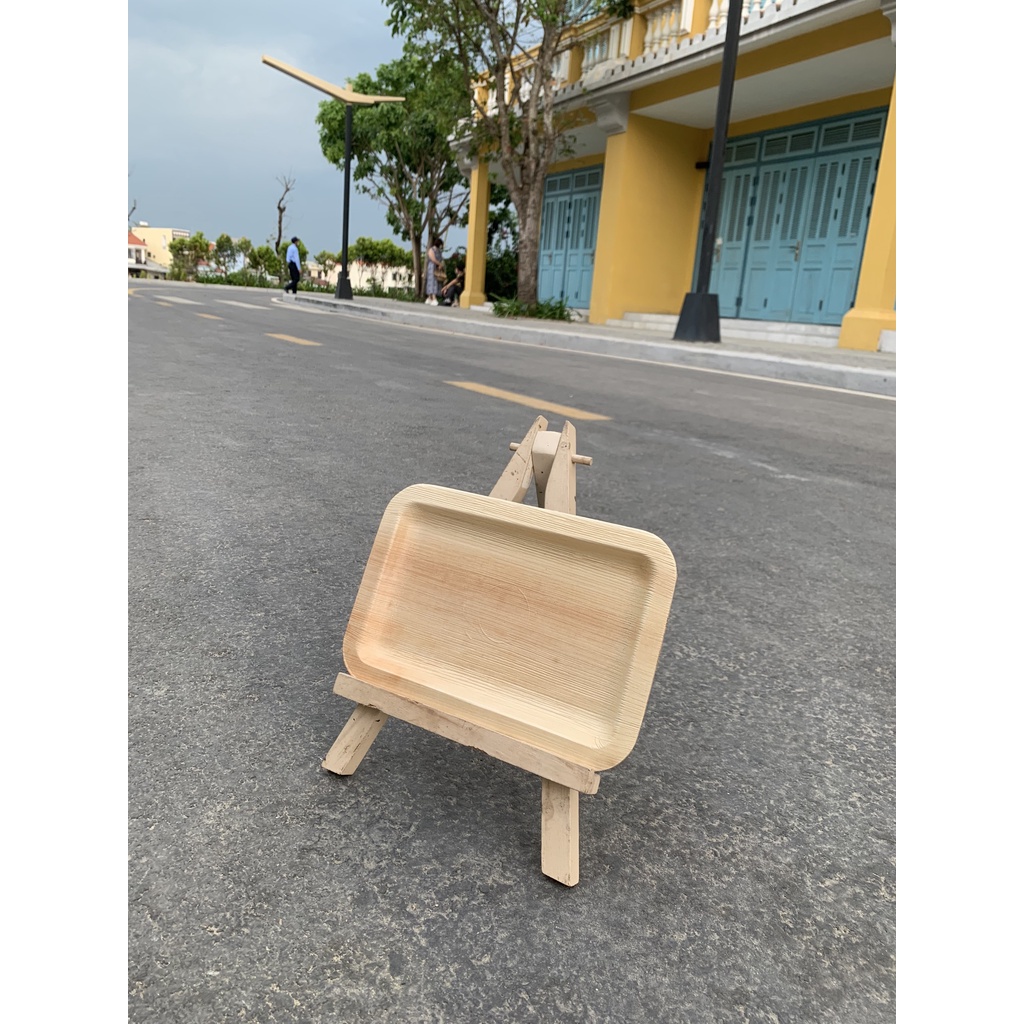 Khay, dĩa chữ nhật CN23/Set 10 cái/tea break/chén đĩa mo cau dùng 1 lần tiện lợi, thân thiện môi trường/ mo cau xứ Tiên