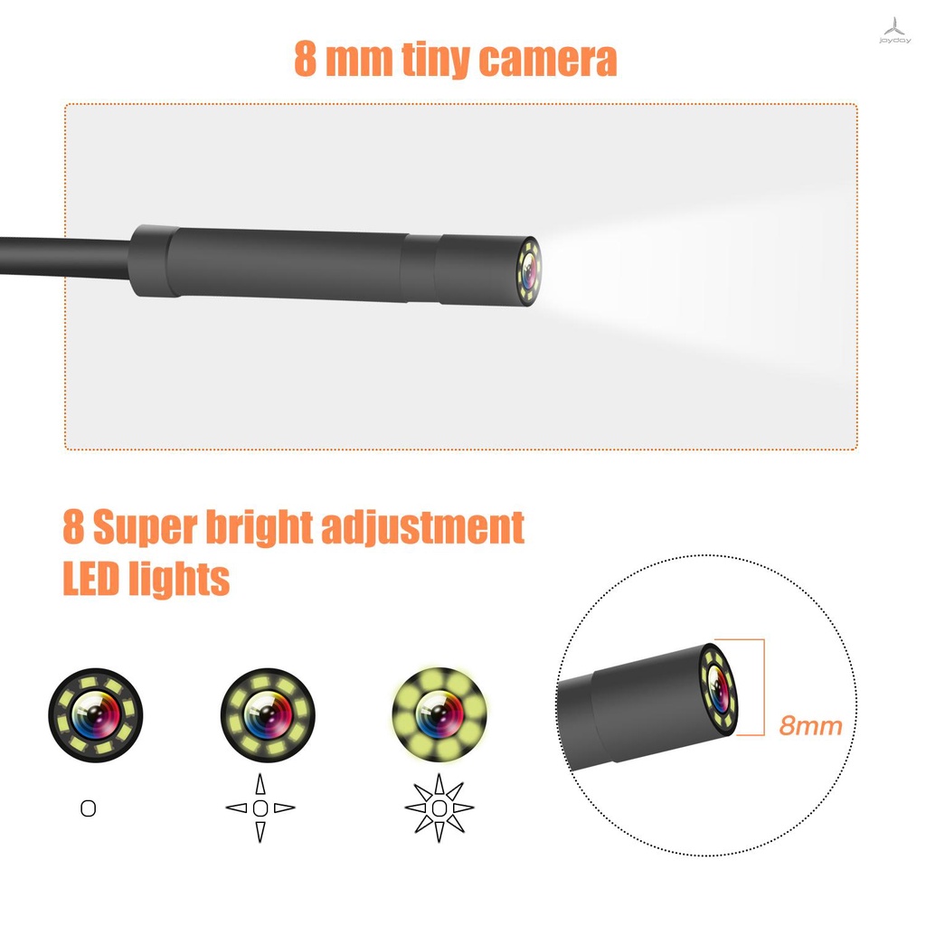 Camera nội soi cầm tay màn hình LCD 4.3 Inch 1080P IP67 với 8 bóng đèn LED 8mm