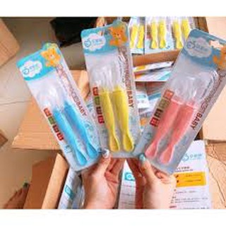 Sét 2 thìa ăn dặm silicon 2 đầu cho bé