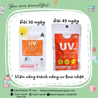 Viên uống chống nắng UV Crare Plus Fine Japan Nhật Bản 30 viên - Kháng tia UV - Chống lão hoá - Chống cháy nắng hiệu quả