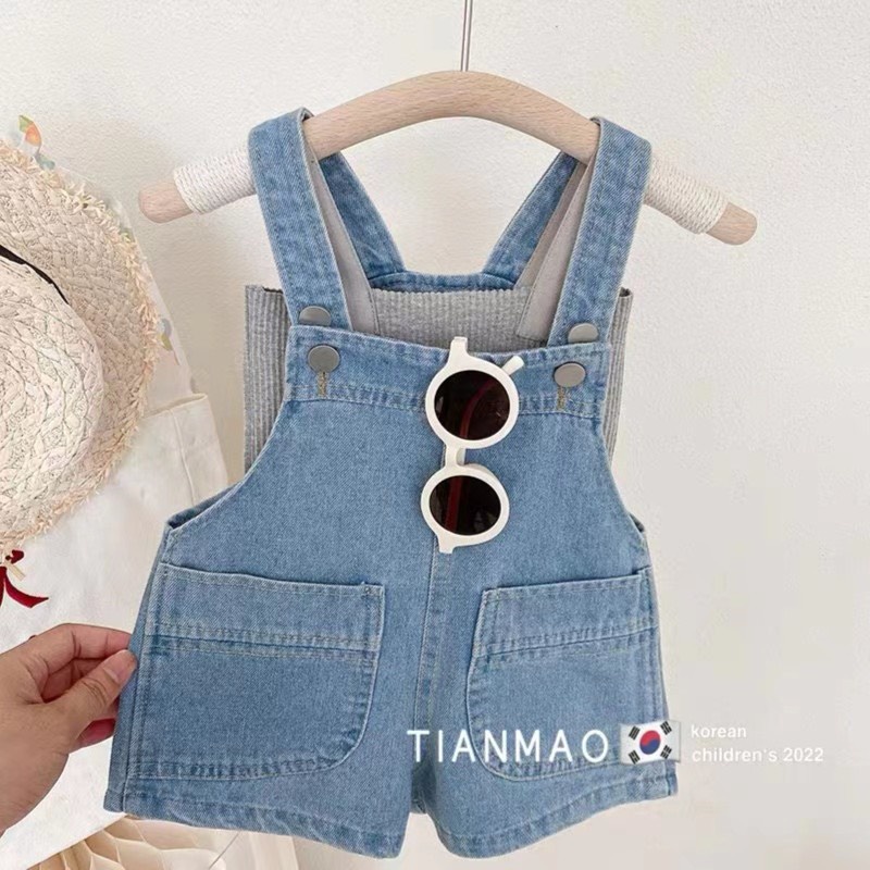 Yếm bò dáng quần cho bé - Vải bò mềm thoải mái - Hàng Quảng Châu Cao Cấp (YB2-YB3)