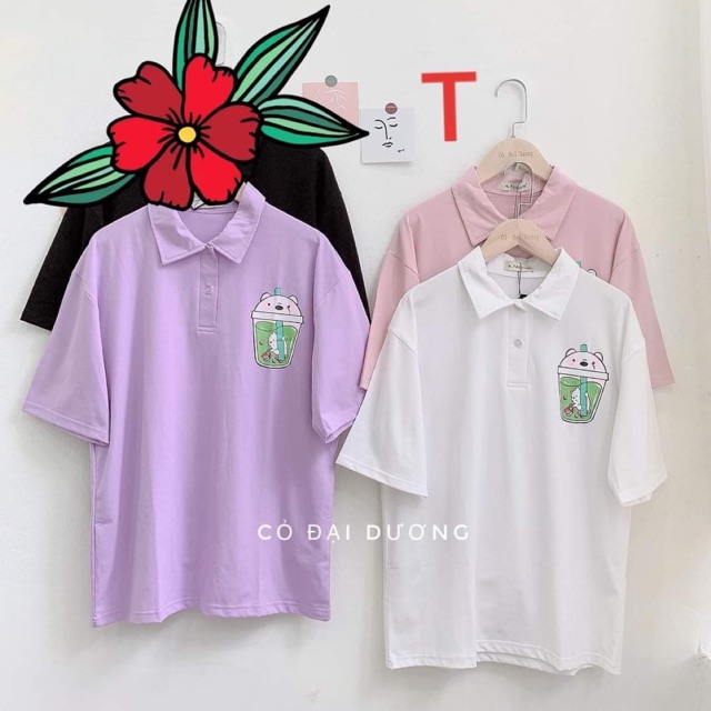Áo polo trà sữa xanh tici TTB877