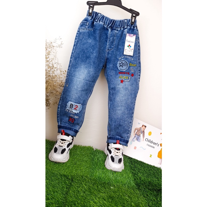 quần jean bé trai đi học Mami kid, chất jean mềm, co giãn tốt, đủ size 17-38kg