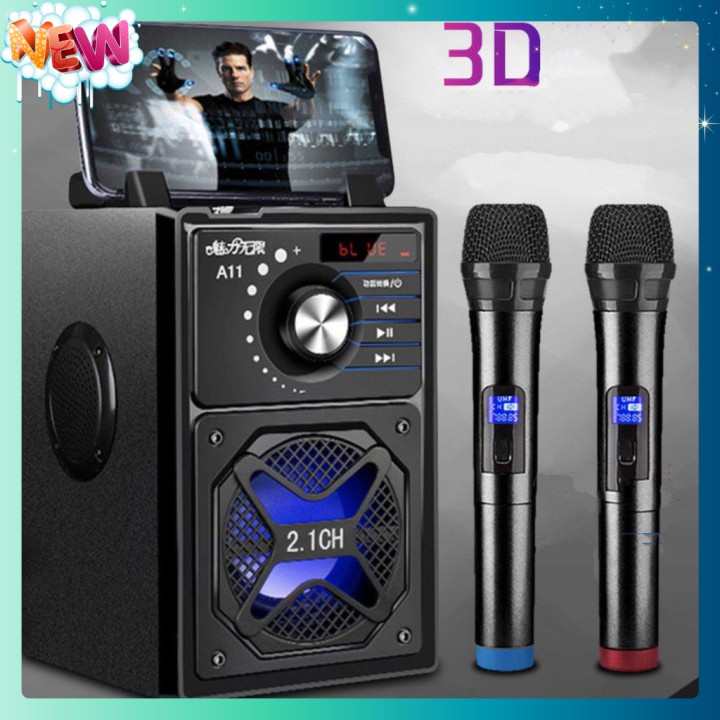 🇳 🇪 🇼®️ Bộ dàn karaoke chuyên nghiệp 2 micro 3D siêu trầm 4.2 Bluetooth