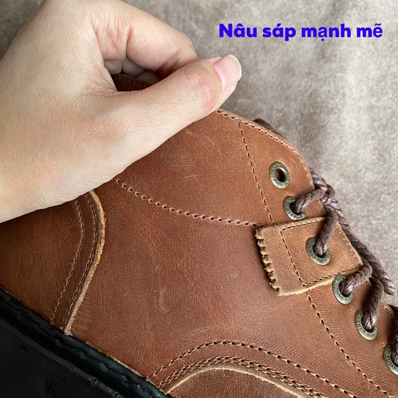 Giày nam da bò thật cổ lửng TEFOSS HN611 cá tính, bụi bặm size 38-44- Nâu