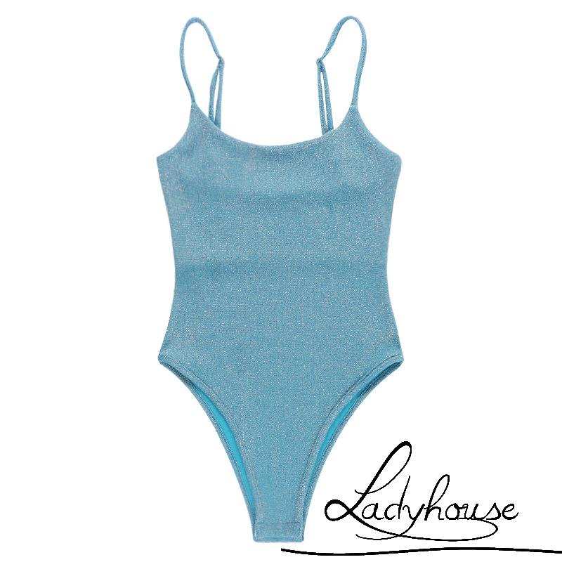 Ld- Bộ Áo Liền Quần Hai Dây Sợi Mì Không Tay Cổ Chữ U Màu Trơn Thời Trang Mùa Hè Màu Đen/Hồng/Xanh Dương Dành Cho Người Lớn