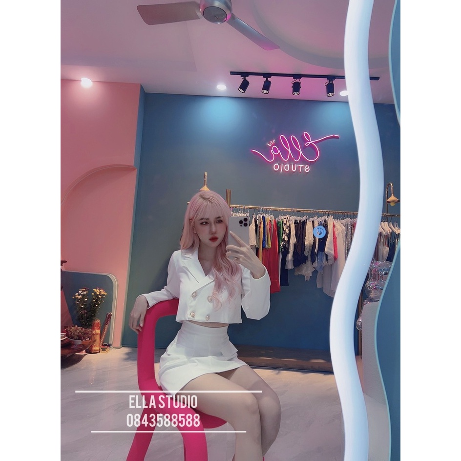 Set Áo Vest Đính Cúc Kèm Chân Váy Chữ A body Xinh Xắn Sang Chảnh