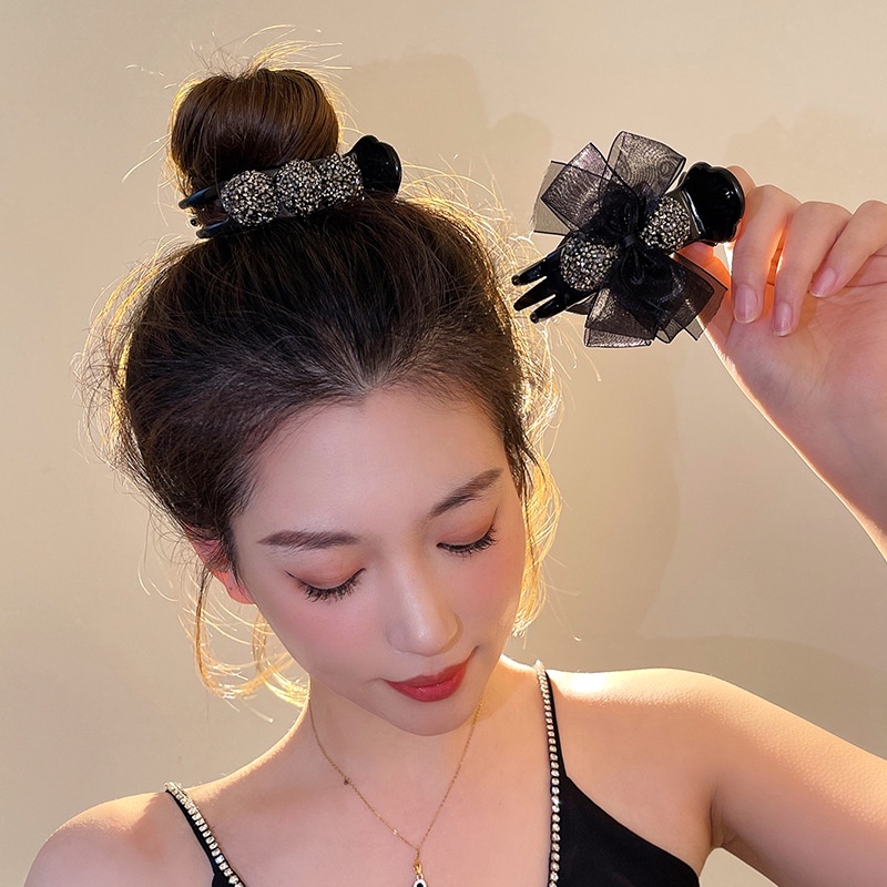 Kẹp Tóc Đính Pha Lê Hình Nơ / Bông Hoa Xinh Xắn Dành Cho Nữ